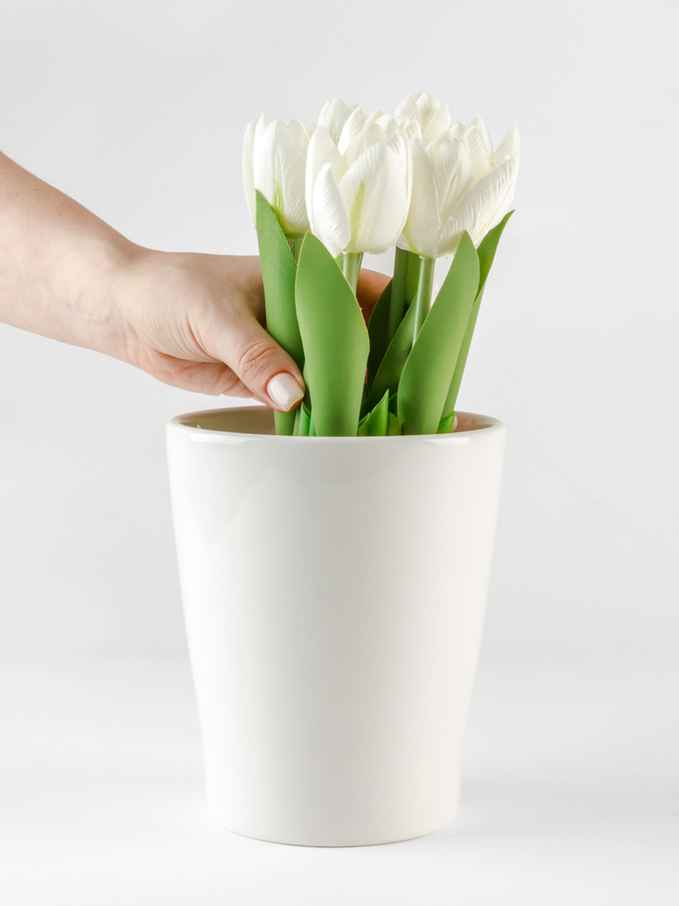 Горщик-кашпо для рослин білий MBM HOME модель DH-FLOWERS-29 WHITE Фото
