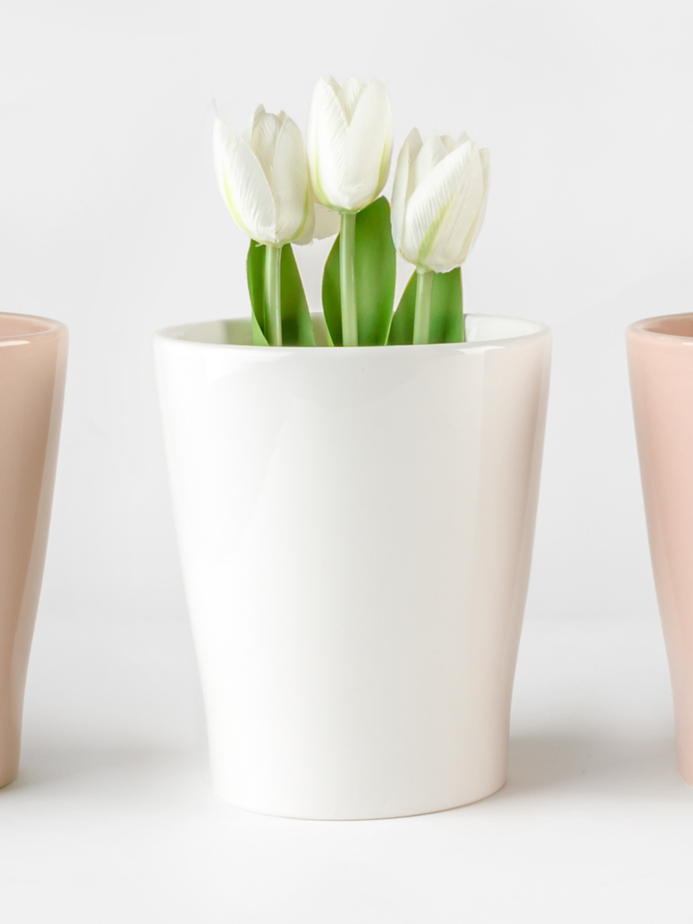 Горщик-кашпо для рослин білий MBM HOME модель DH-FLOWERS-29 WHITE Фото