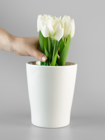 Горщик-кашпо для рослин білий MBM HOME модель DH-FLOWERS-29 WHITE Фото