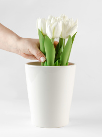 Горщик-кашпо для рослин білий MBM HOME модель DH-FLOWERS-29 WHITE Фото