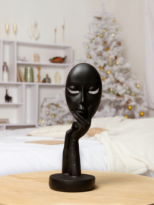Статуетка "Маска" чорна MBM HOME модель DH-ST-03 BLACK Фото
