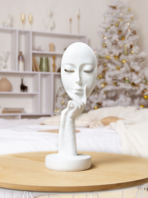 Статуетка "Маска" біла MBM HOME модель DH-ST-03 WHITE Фото