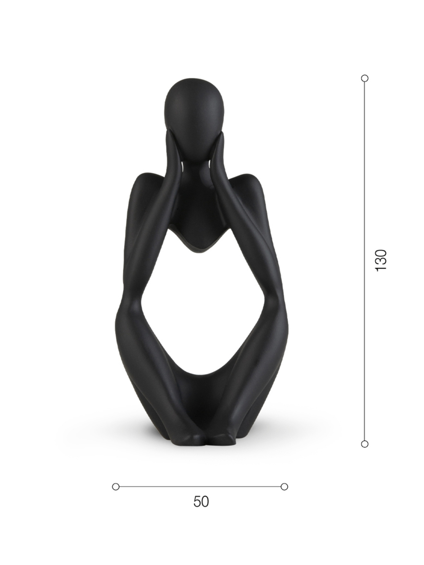 Статуетка "Мислитель" чорна MBM HOME модель DH-ST-16-2 BLACK Фото