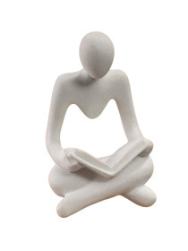 Статуетка "Мислитель з книгою" біла MBM HOME модель DH-ST-23 WHITE Фото
