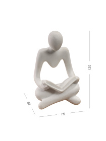 Статуетка "Мислитель з книгою" біла MBM HOME модель DH-ST-23 WHITE Фото