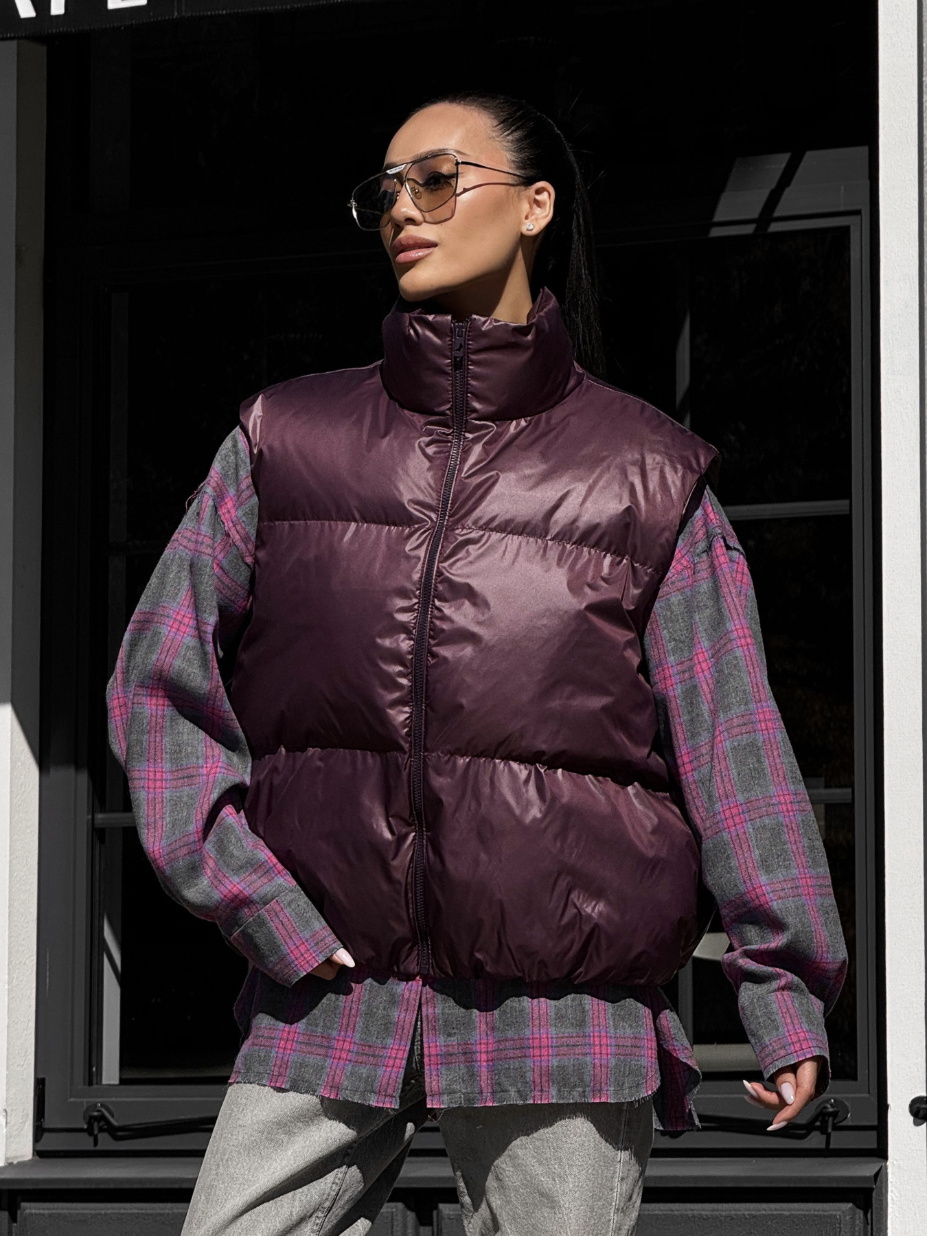 Куртки и дубленки Jadone Fashion модель Zhylet_Hat_marsala Фото
