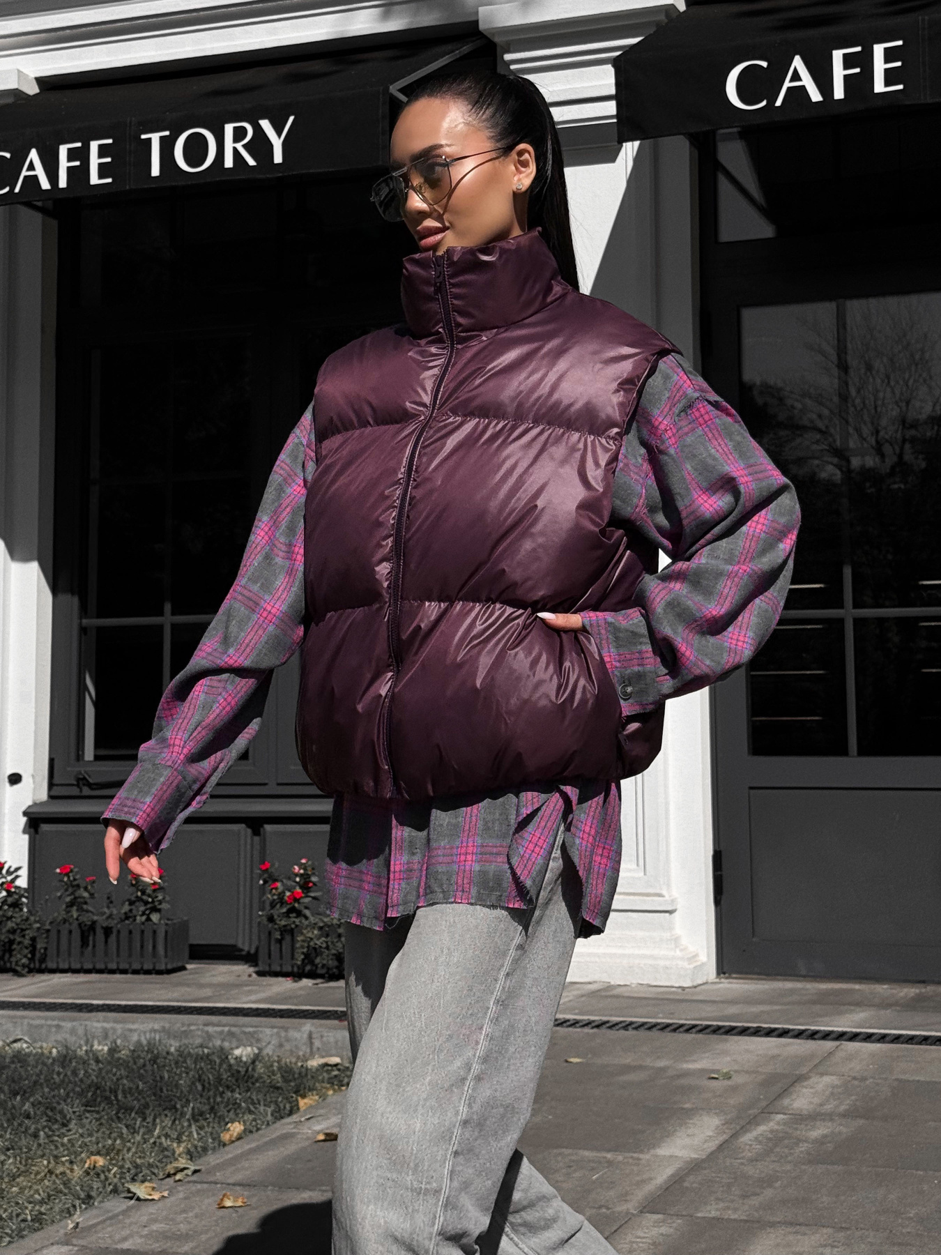 Куртки и дубленки Jadone Fashion модель Zhylet_Hat_marsala Фото
