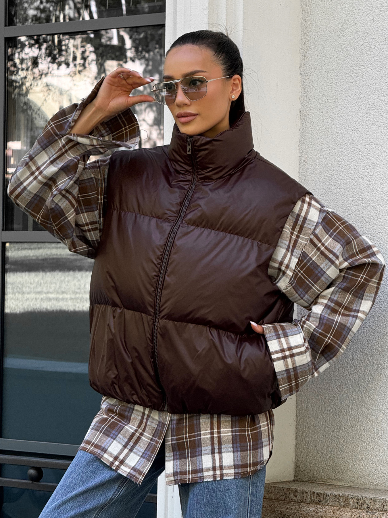 Куртки и дубленки Jadone Fashion модель Zhylet_Hat_choko Фото
