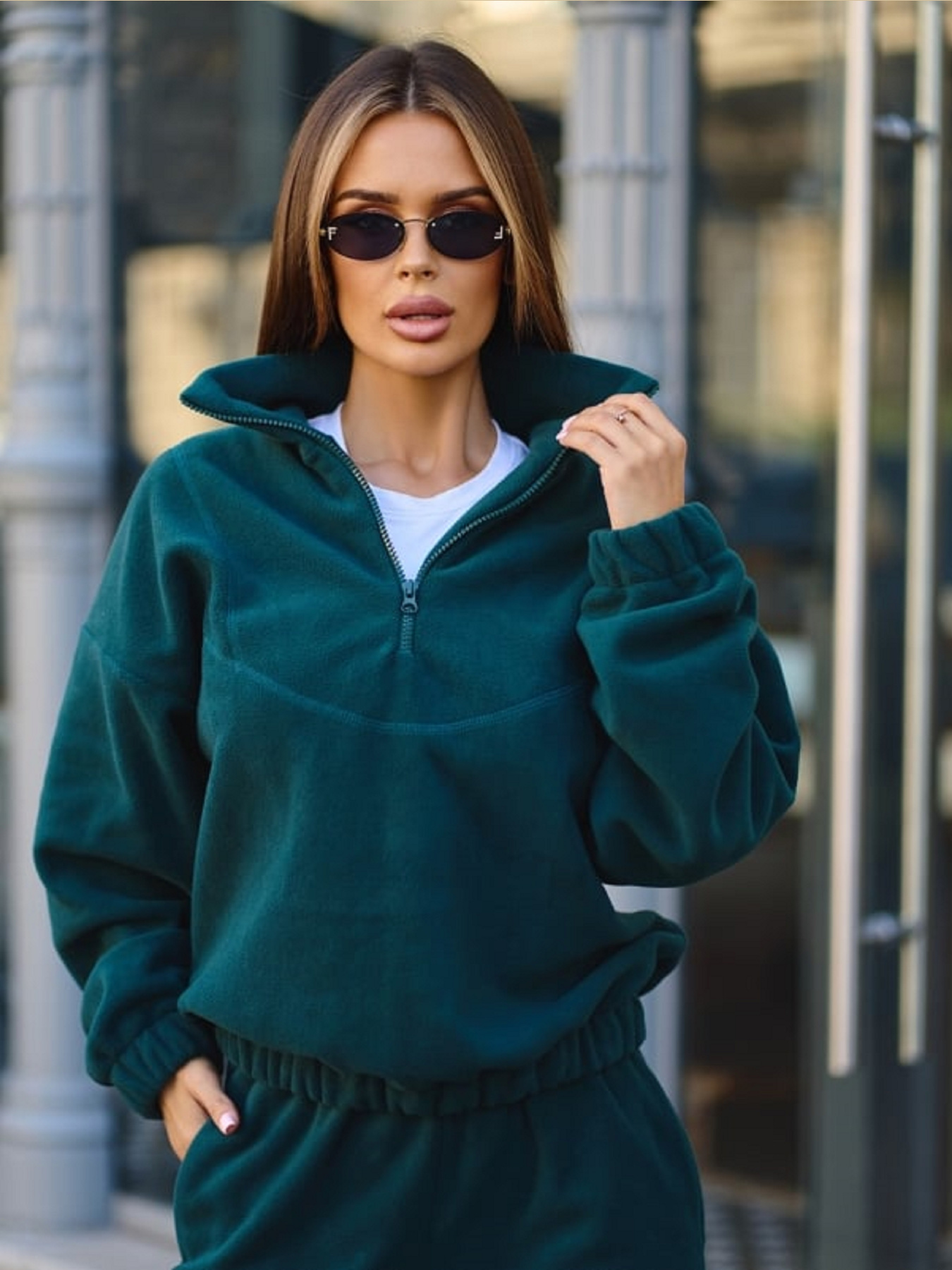 Костюми ISSA Plus модель 13637_темно_зеленый Костюми ISSA Plus модель 13637_темно_зеленый Фото
