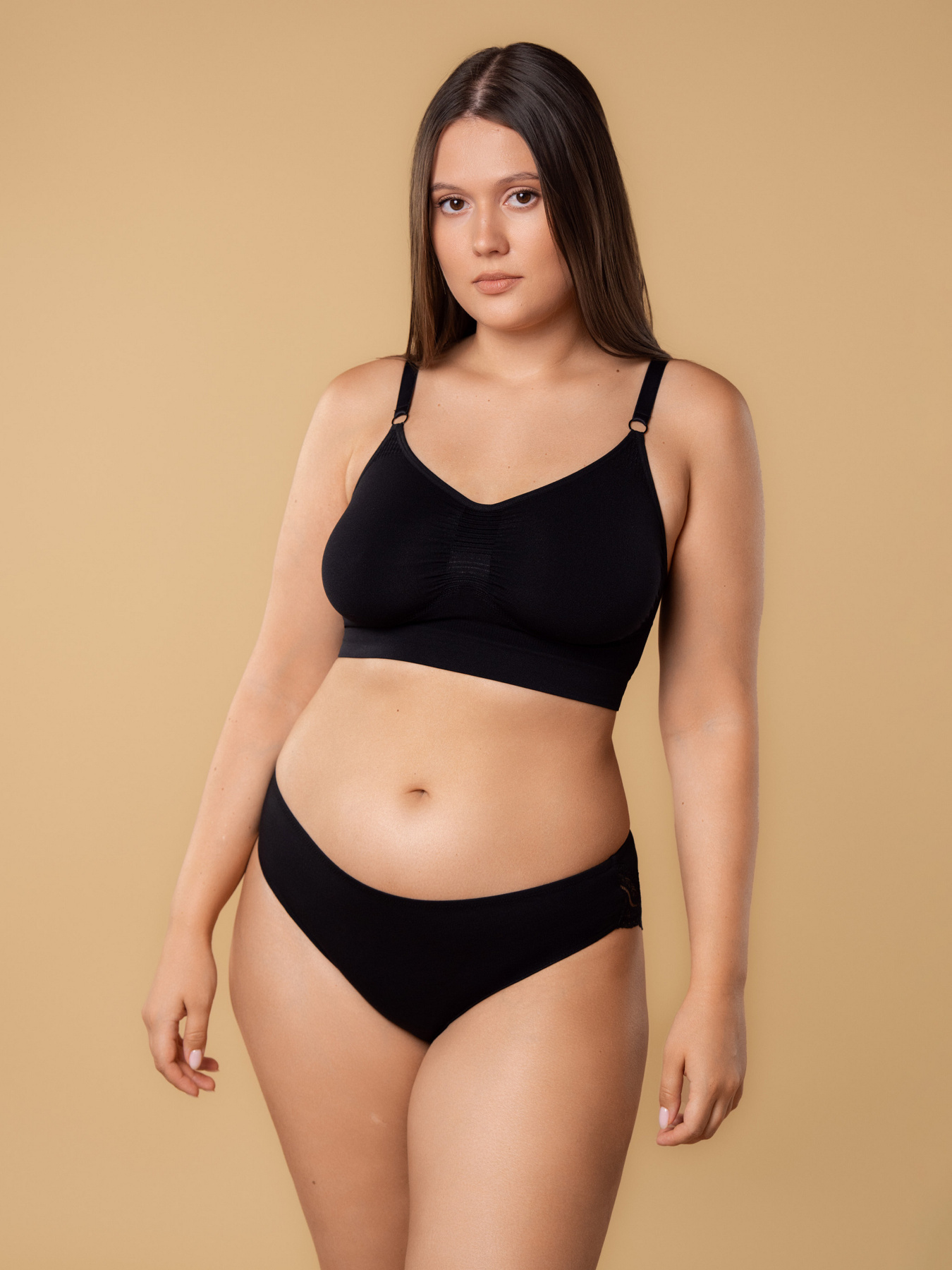 Нижнее белье Brabrabra Бейсіки модель BAN26902001_3_black.powder-rose.burgundy Фото