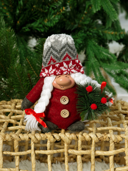 Гном декоративний новорічний MBM HOME модель DH-NY-02 RED Фото