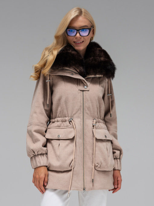 Куртки и дубленки VIVA WEAR модель 35520-beigeparka Фото