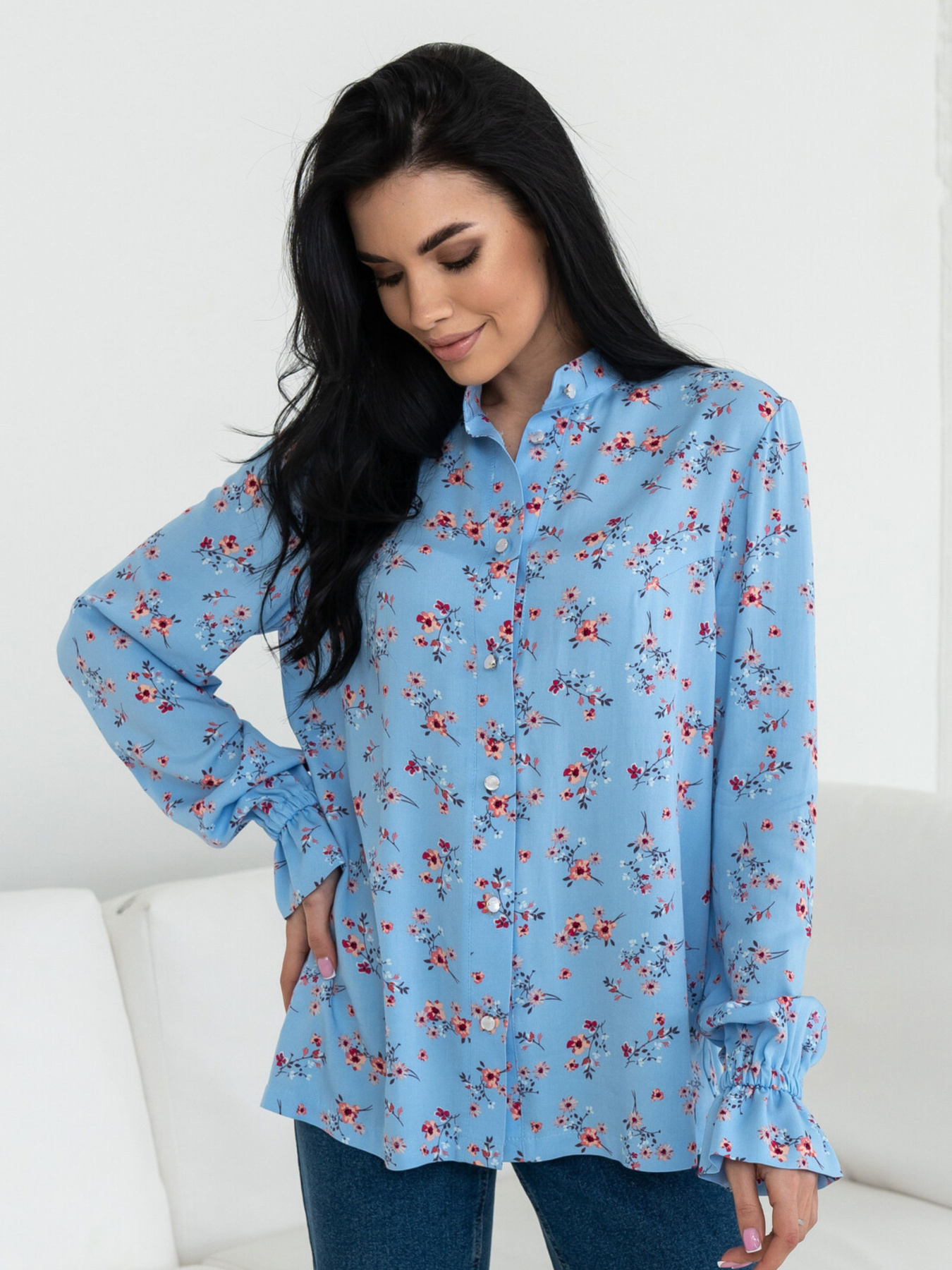Сорочки RiMari модель 0124-blakitnij-print Фото
