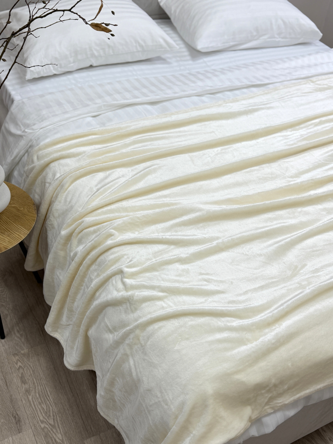 Покривало Well Soft молочного кольору Coconut milk Ecotton модель 24916 Покривало Well Soft молочного кольору Coconut milk Ecotton модель 24916 Фото