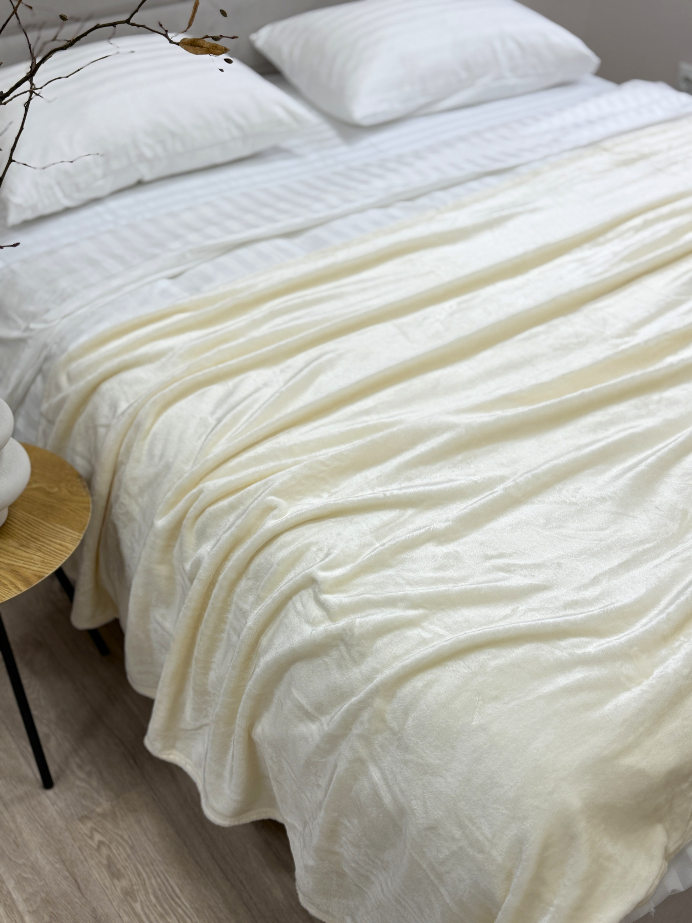 Покривало Well Soft молочного кольору Coconut milk Ecotton модель 24916 Покривало Well Soft молочного кольору Coconut milk Ecotton модель 24916 Фото