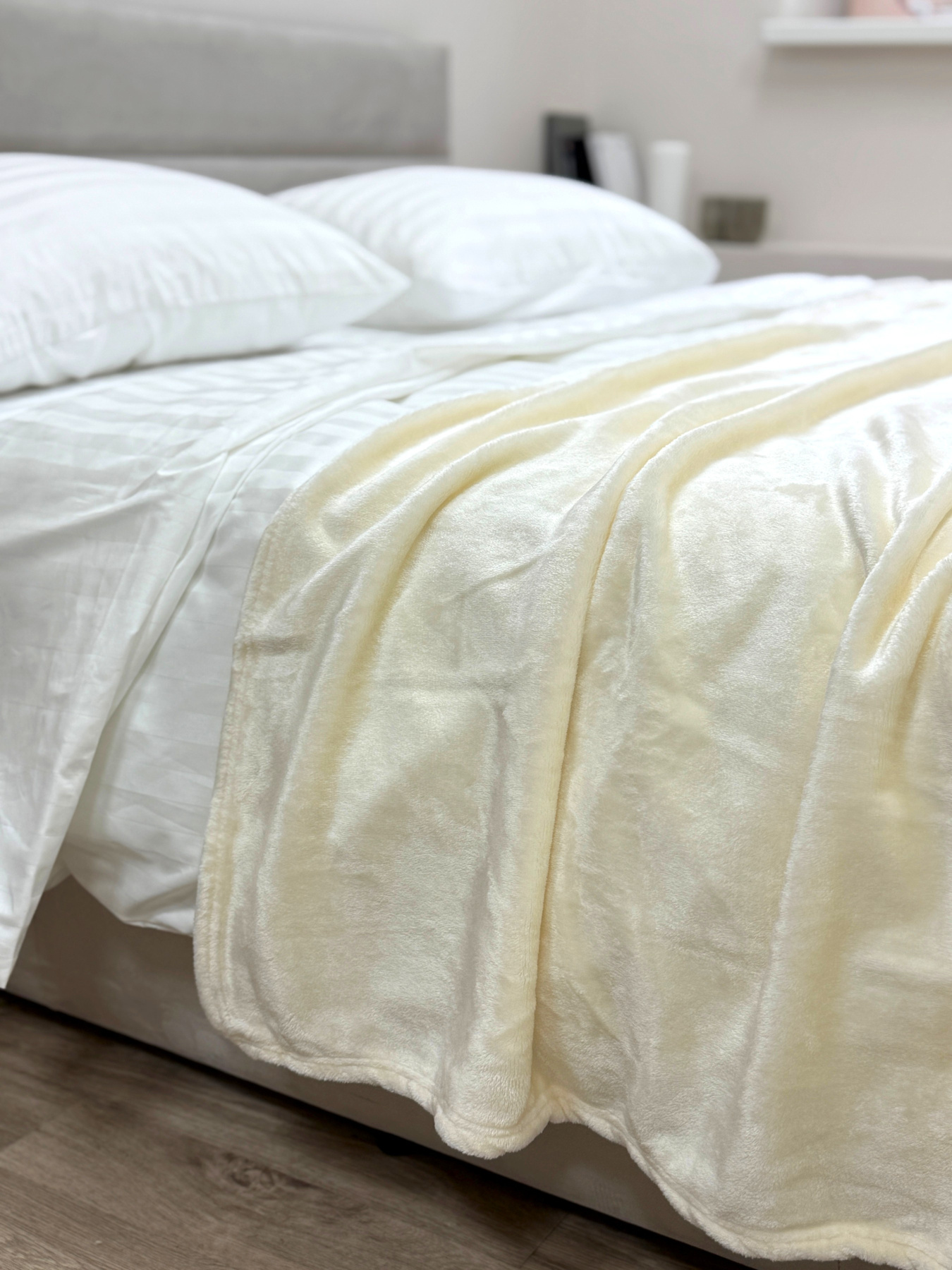 Покривало Well Soft молочного кольору Coconut milk Ecotton модель 24916 Покривало Well Soft молочного кольору Coconut milk Ecotton модель 24916 Фото