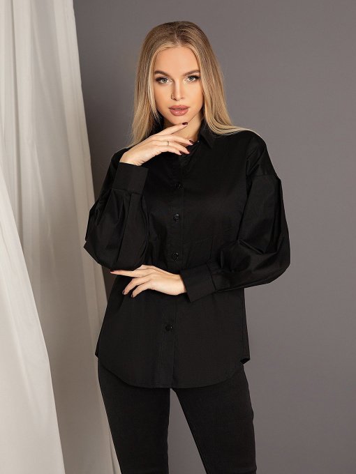 Сорочки ISSA Plus модель SA-353_black Фото