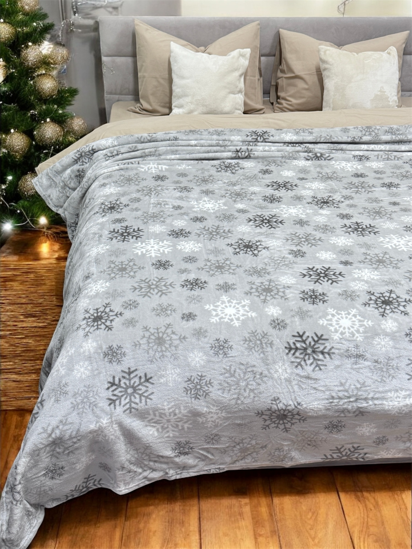 Покривало Well Soft новорічне зі сніжинками Ecotton модель 24180 Фото