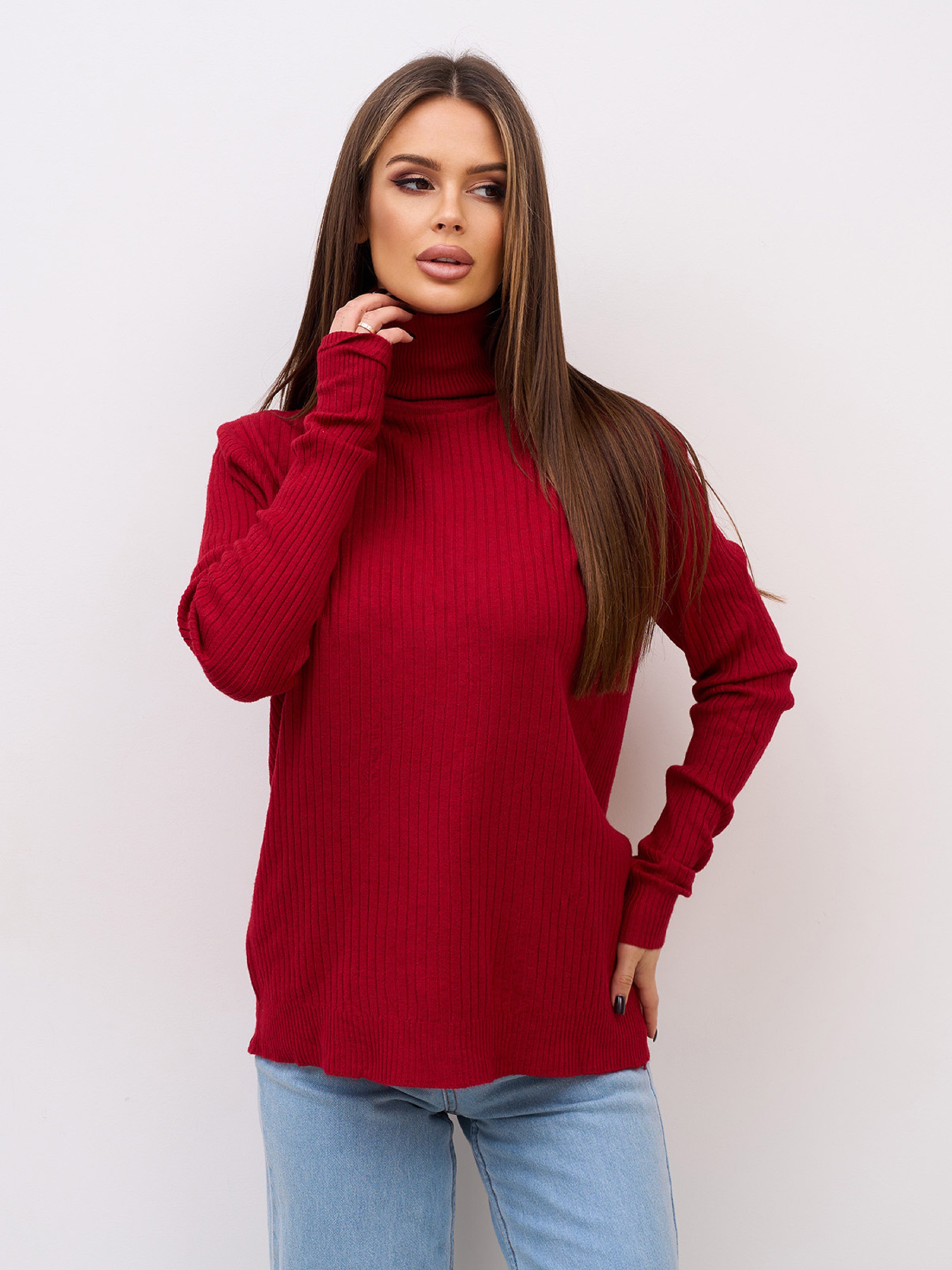 Свитры и кардиганы ISSA Plus модель WN20-721_бордовый Фото