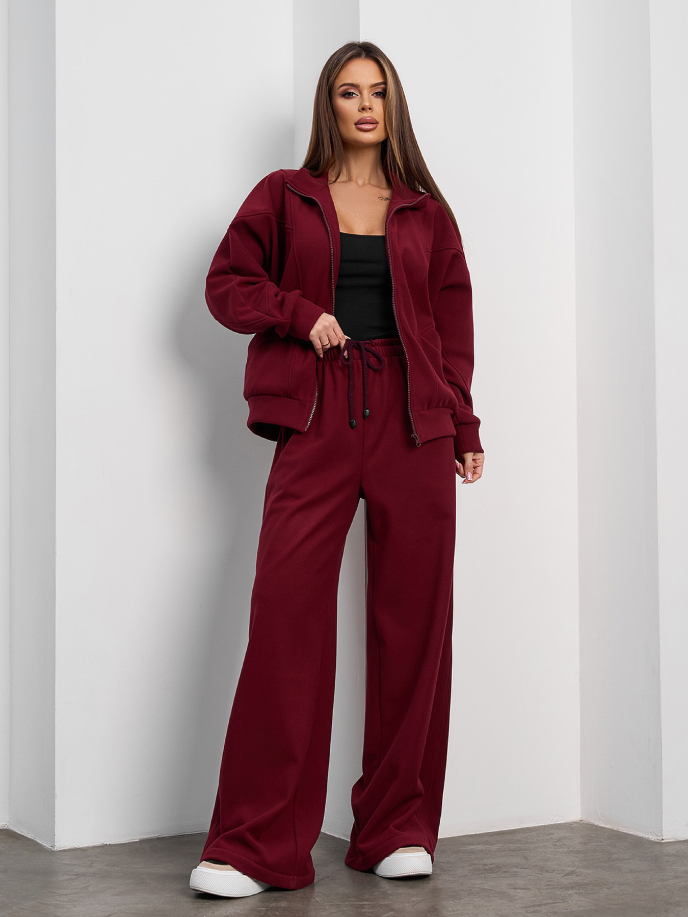 Костюми ISSA Plus модель 15375_бордовый Фото