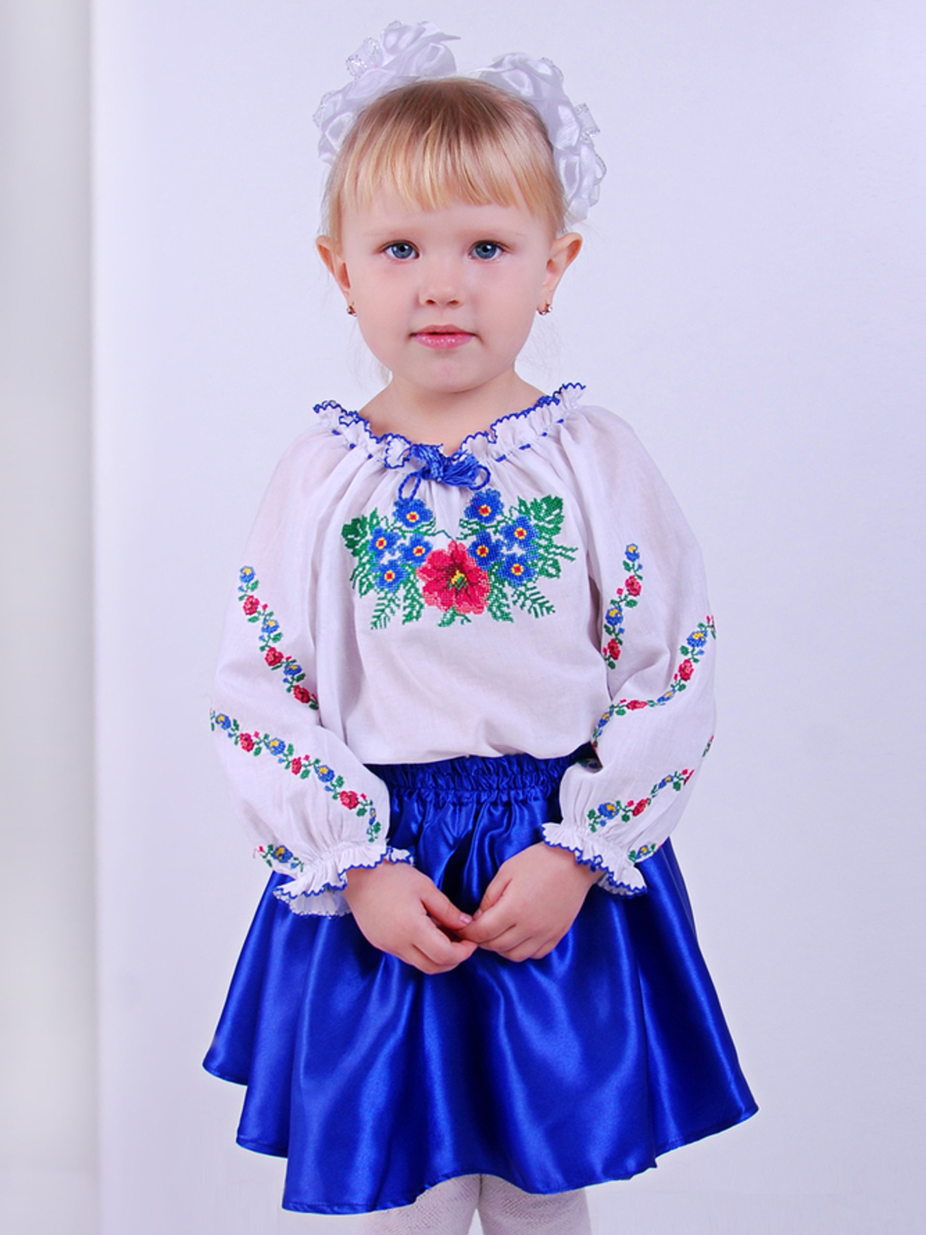 Вишиванки Folk Moda модель fm3084-blij Фото