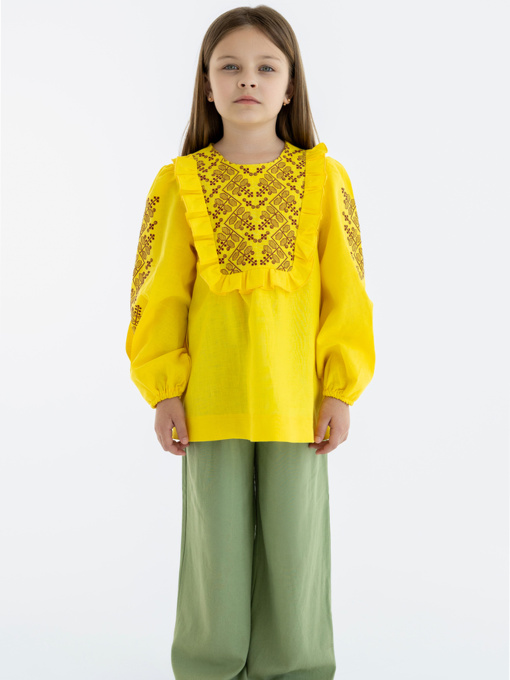 Вышиванки Folk Moda модель fm3027-zhovtij Фото