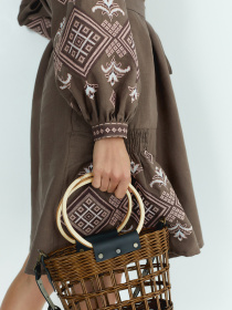 Вышиванки Folk Moda модель fm3025-korichnevij Фото