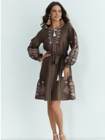 Вышиванки Folk Moda модель fm3025-korichnevij Фото