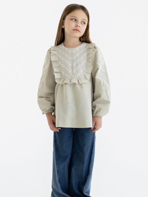 Вышиванки Folk Moda модель fm3026-bezheviij Фото