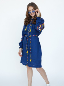 Вишиванки Folk Moda модель fm2718-temno-sinj Фото