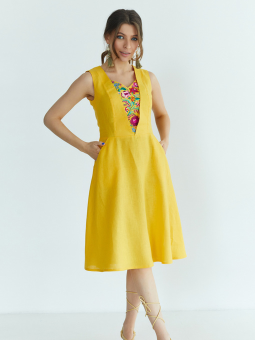 Вышиванки Folk Moda модель fm2721-zhovtij Фото