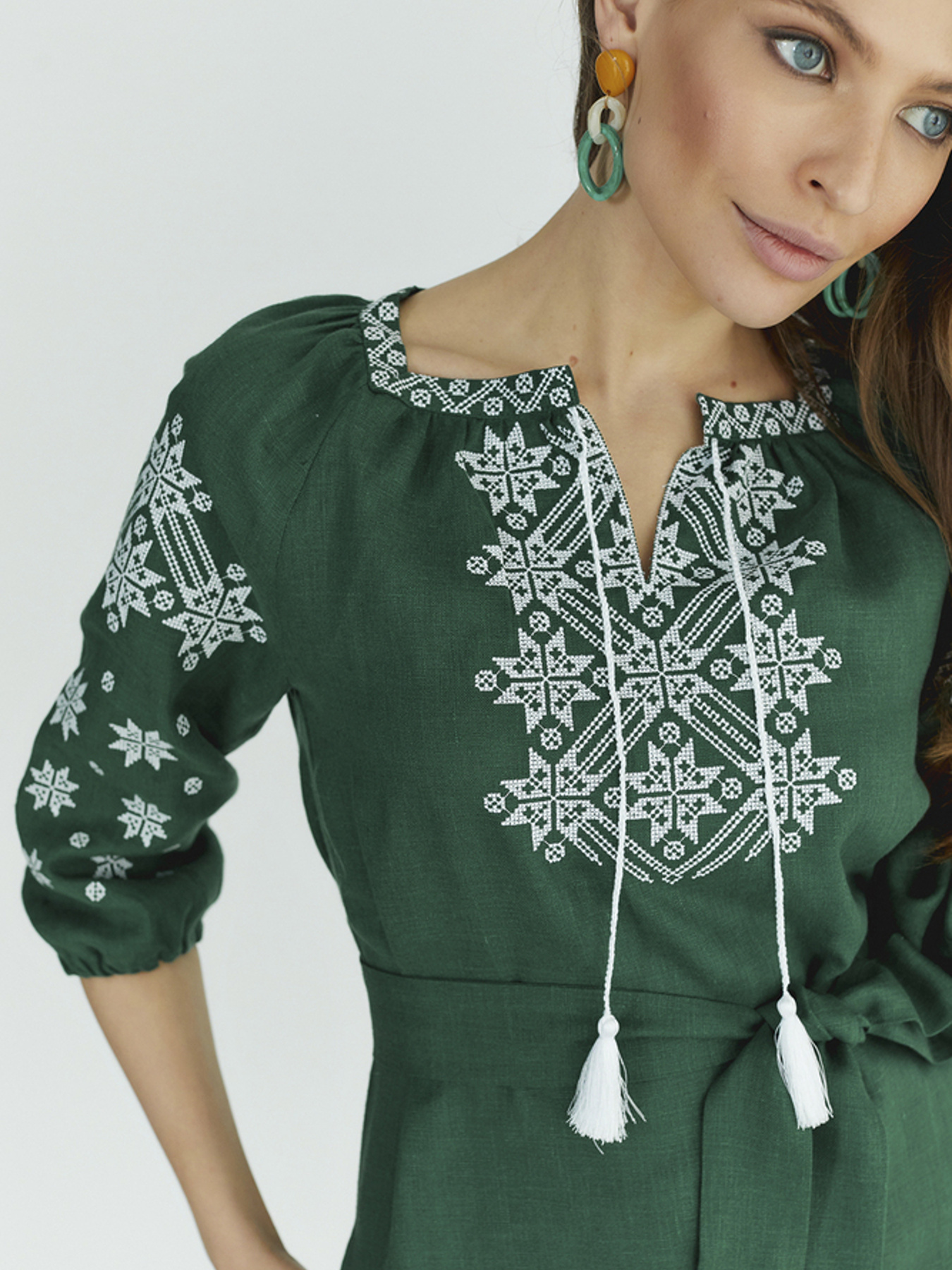 Вишиванки Folk Moda модель fm2585-zelenij Фото