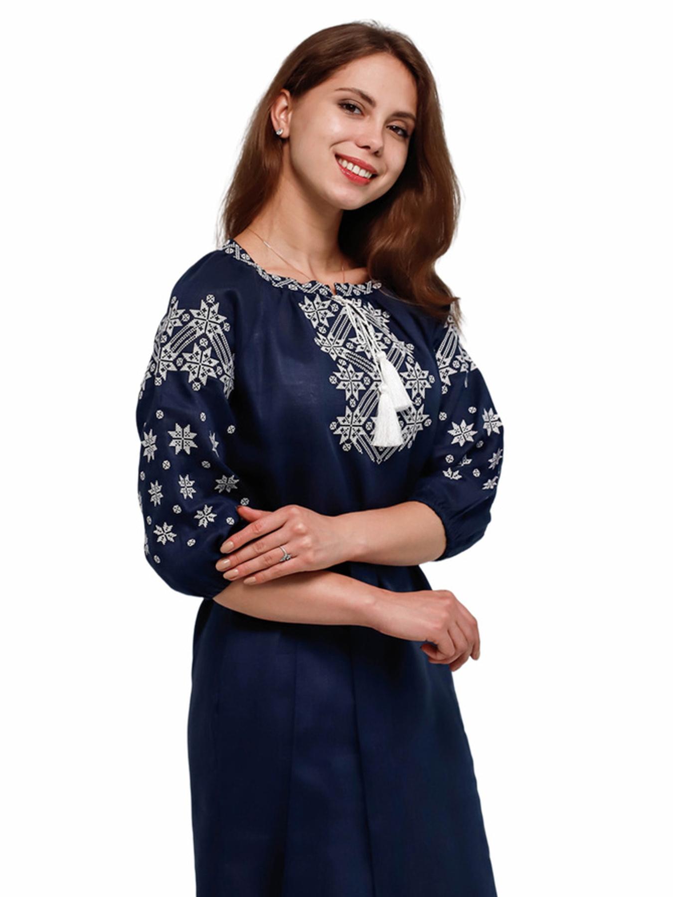 Вишиванки Folk Moda модель fm2586-temno-sinj Фото