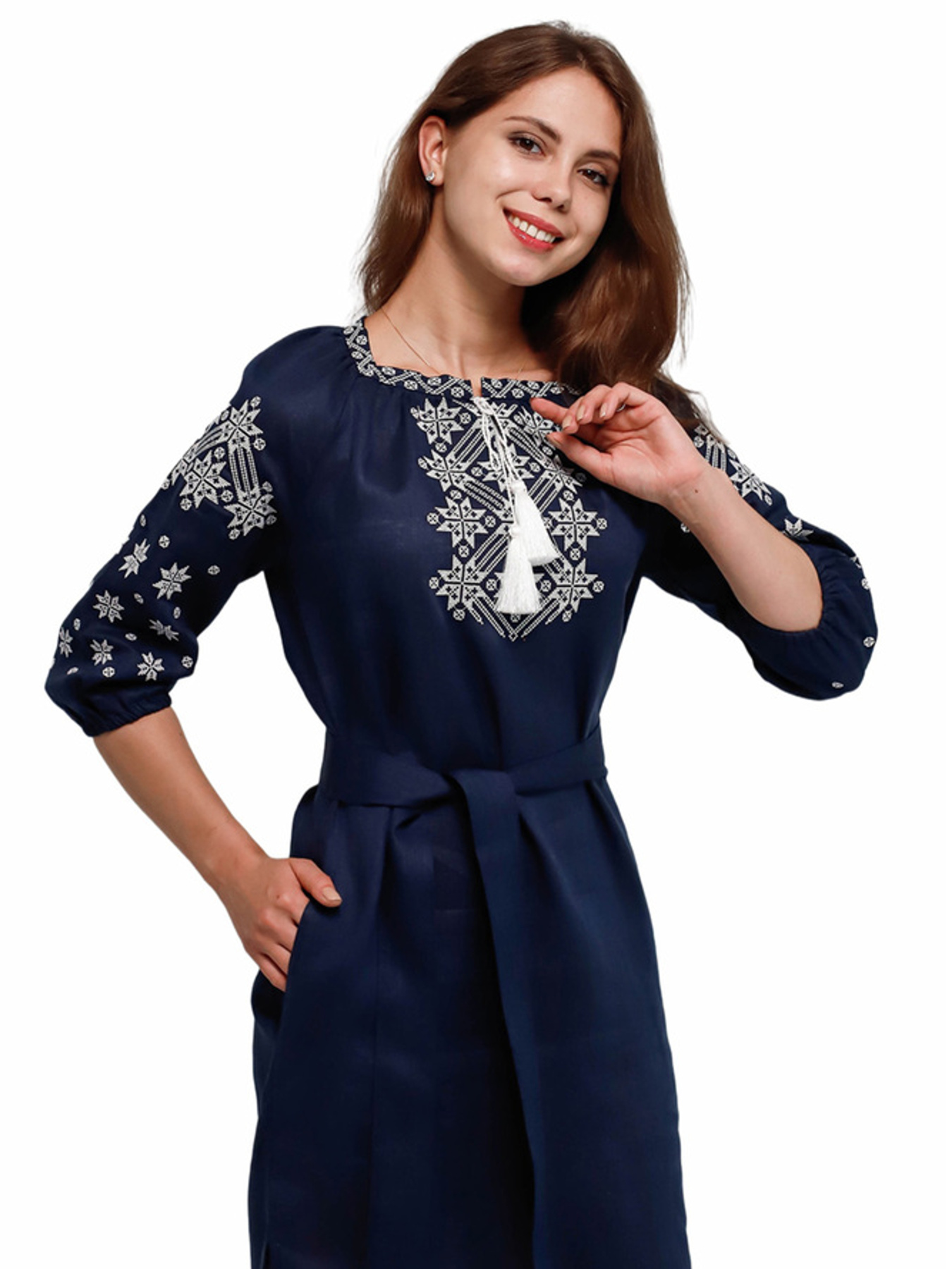 Вишиванки Folk Moda модель fm2586-temno-sinj Фото