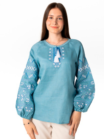 Вышиванки Folk Moda модель fm2138-dzhinsovij Фото