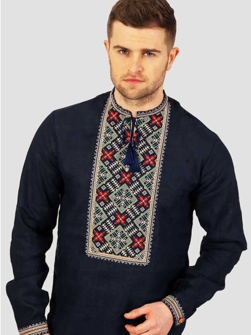 Вишиванки Folk Moda модель fm2159-temno-sinj Фото