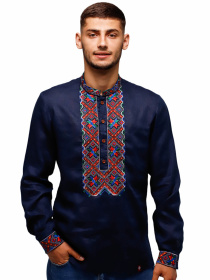 Вишиванки Folk Moda модель fm2160-temno-sinj Фото