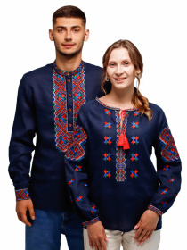 Вишиванки Folk Moda модель fm2160-temno-sinj Фото
