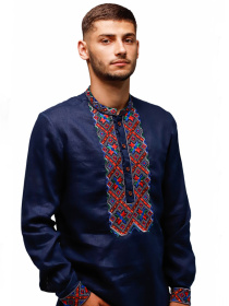 Вишиванки Folk Moda модель fm2160-temno-sinj Фото