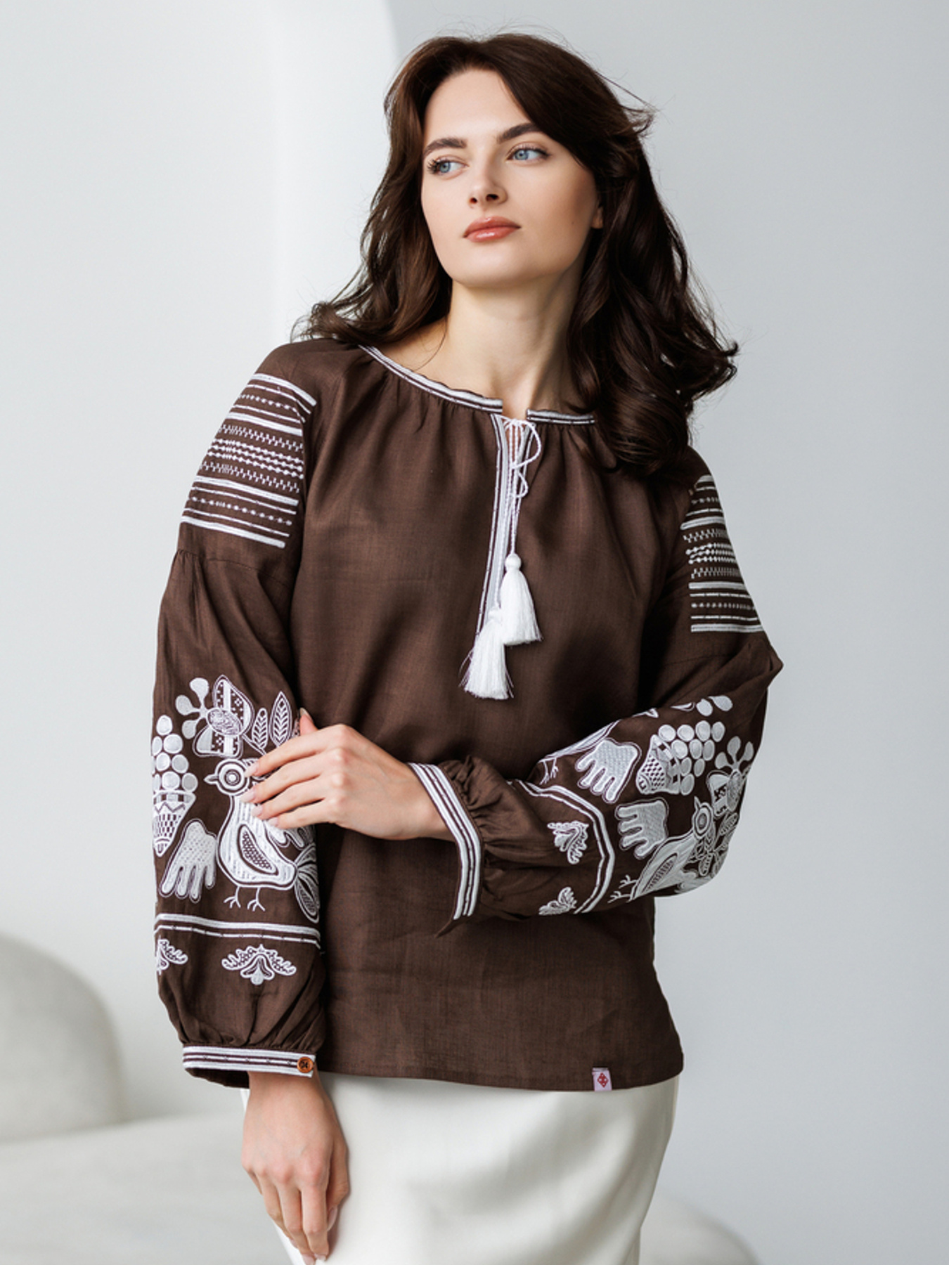 Вышиванки Folk Moda модель fm2144-korichnevij Фото