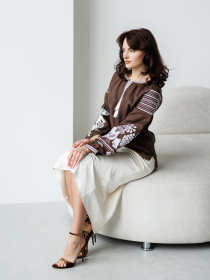 Вышиванки Folk Moda модель fm2144-korichnevij Фото