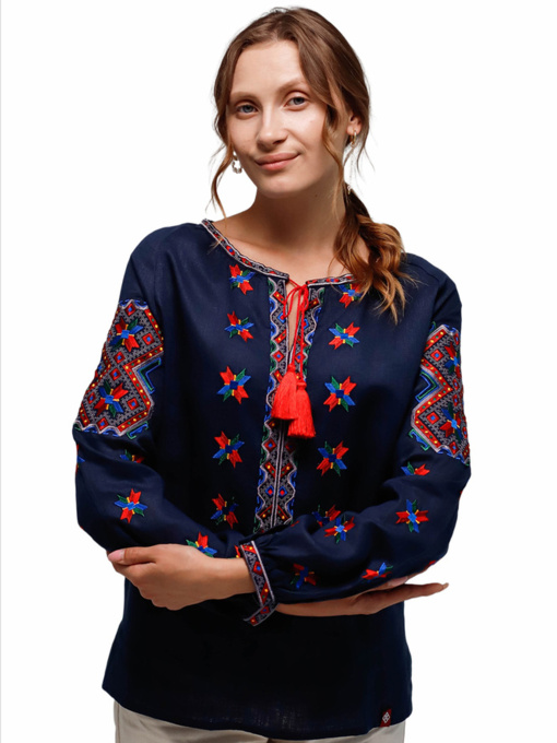 Вышиванки Folk Moda модель fm2146-temno-sinj Фото