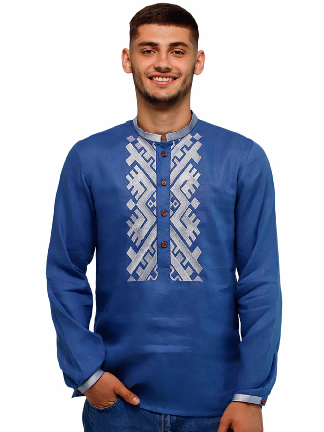 Вишиванки Folk Moda модель fm2149-sinj Фото