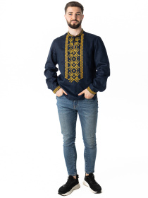 Вышиванки Folk Moda модель fm2150-temno-sinj Фото