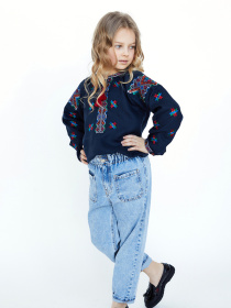 Вишиванки Folk Moda модель fm2135-temno-sinj Фото