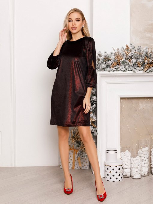 Сукні ISSA Plus модель 11249_blackburgundy Фото
