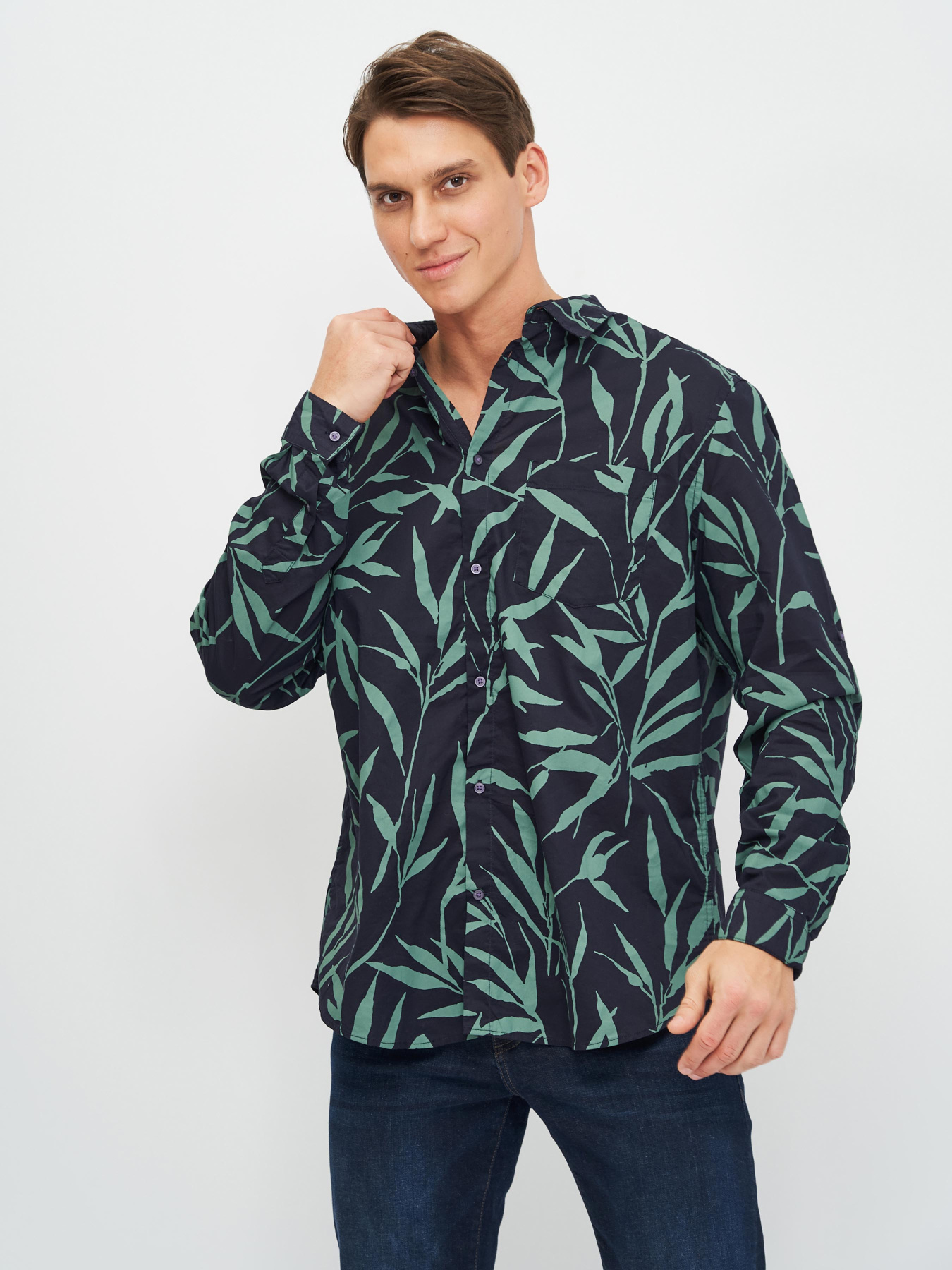 Сорочки H&M модель 5016191sm_сине-зеленый Фото