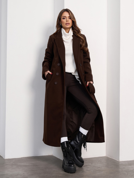 Пальто и плащи ISSA Plus модель 15473_темно-коричневый Фото