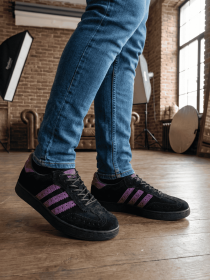 Кеды Legessy модель PULSE_BLACK_AND_PURPLE Фото