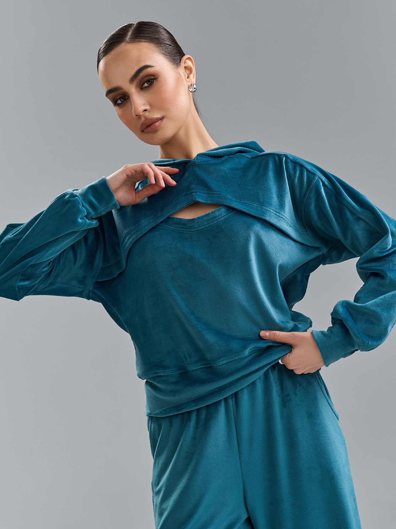 Костюмы ISSA Plus модель 15526_бирюзовый Фото
